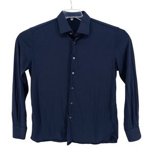 Atelier Munro Mens Size 17 (43 EU) Blue 100% Wool Dress Shirt Designer Amsterdam